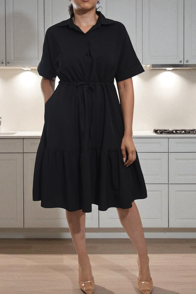 Ladies Black Mini Pocket Dress - StylePhase SA