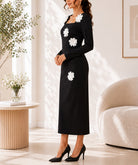 Ladies Black New Feeling 3D Floral Pinted Detail Dress - StylePhase SA