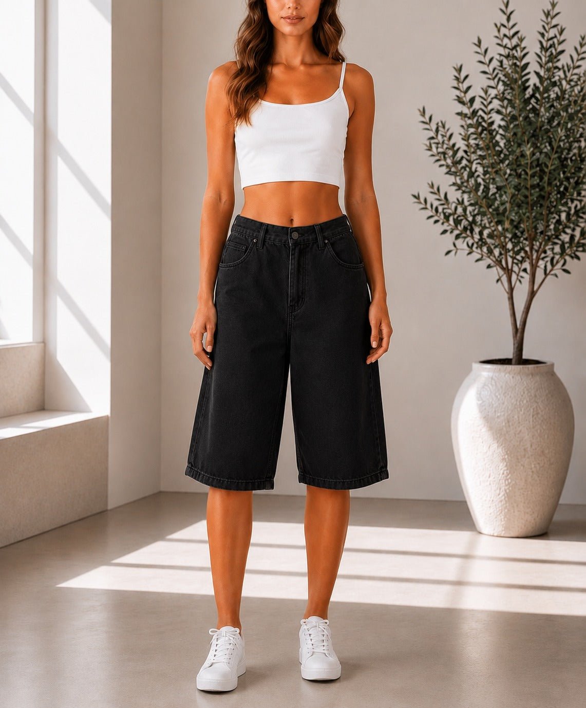 Ladies Black New Feeling Denim Shorts - StylePhase SA