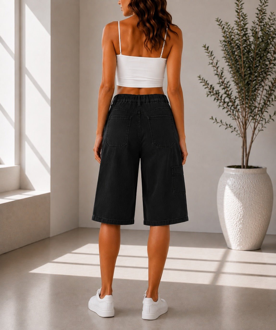 Ladies Black New Feeling Denim Shorts - StylePhase SA