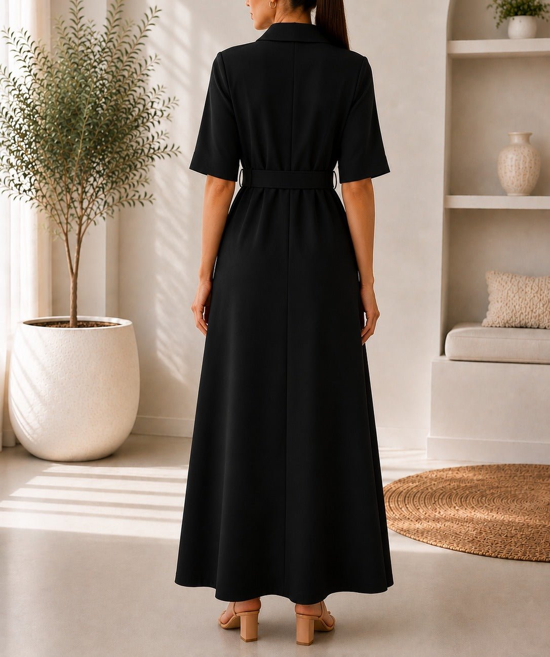 Ladies Black New Feeling Double Breast Dress - StylePhase SA
