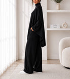 Ladies Black New Feeling Wide Leg Two-Piece Set - StylePhase SA