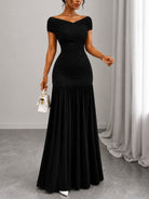 Ladies Black Off Sleeve Maxi Dress - StylePhase SA