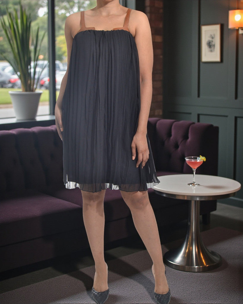 Ladies Black Pleated Dress - StylePhase SA