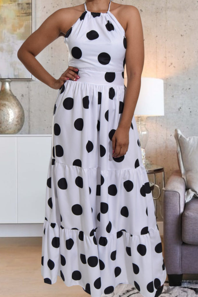 Ladies Black Polka Dot Dress - StylePhase SA