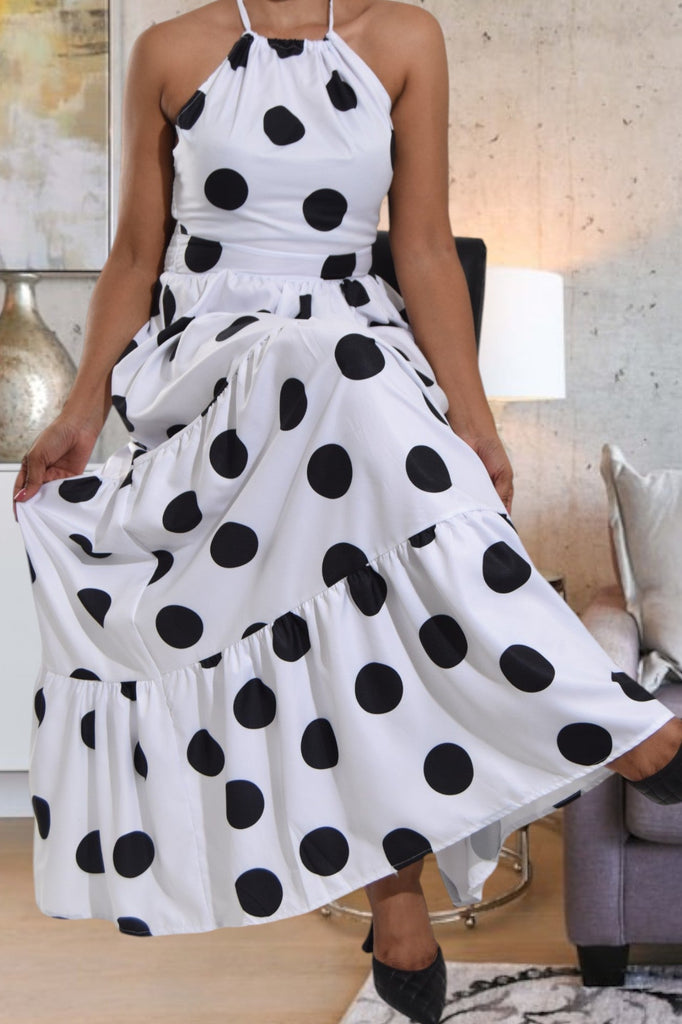 Ladies Black Polka Dot Dress - StylePhase SA