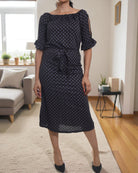 Ladies Black Polka Dot Dress - StylePhase SA