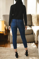 Ladies Black Polo Neck Jersey Top - StylePhase SA