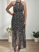Ladies Black Printed Backless Dress - StylePhase SA