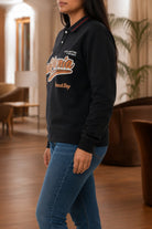 Ladies Black Printed Collar Sweater - StylePhase SA