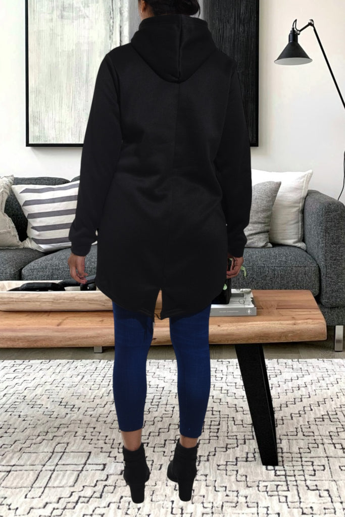 Ladies Black Printed Hoody Dress - StylePhase SA