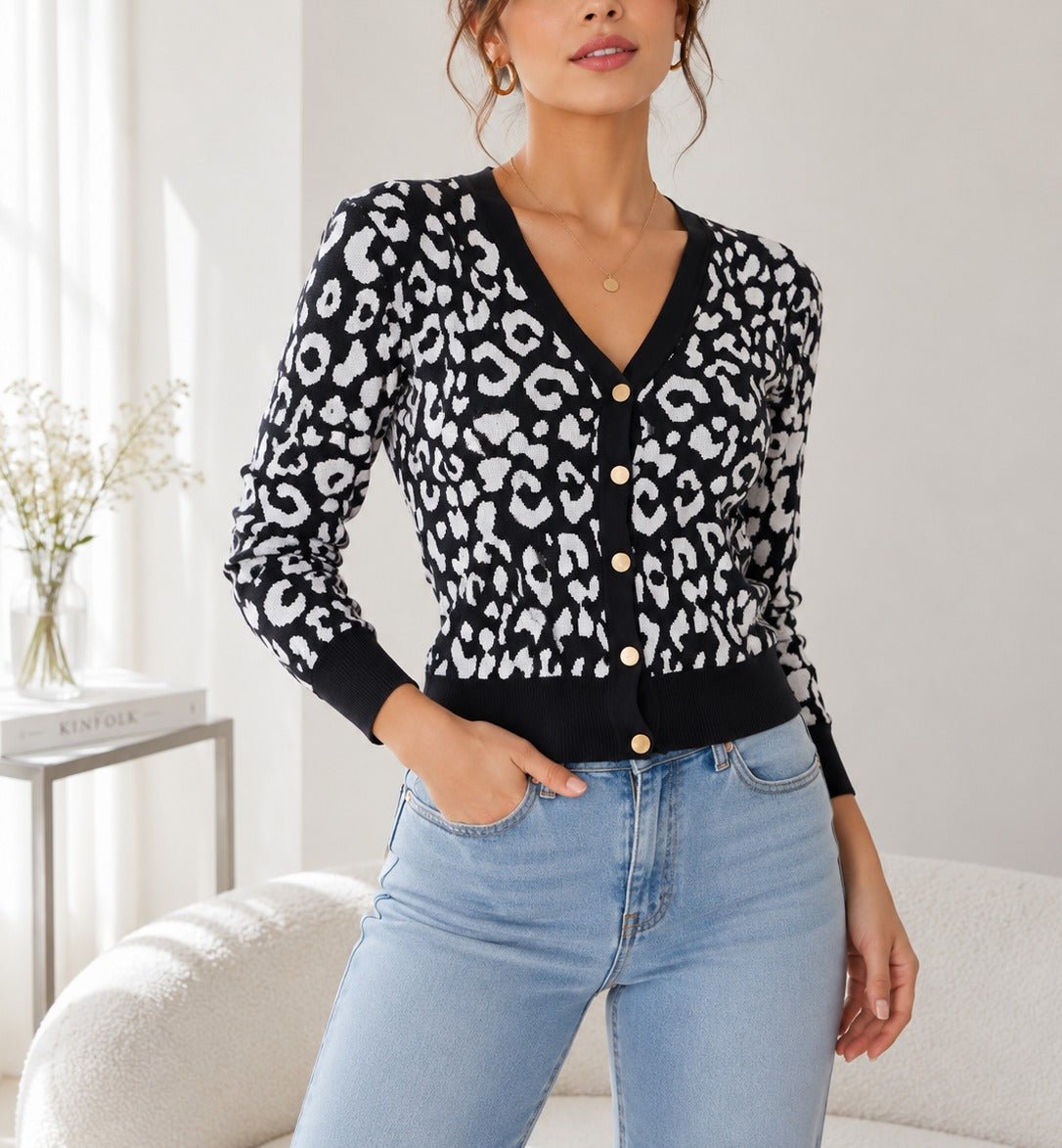Ladies Black Printed Jersey Top - New Feeling - StylePhase SA
