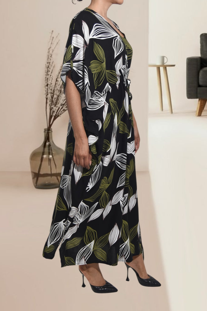 Ladies Black Printed Kaftan - StylePhase SA