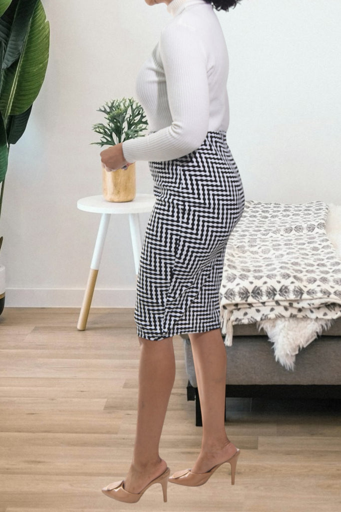 Ladies Black Printed Knit Skirt - StylePhase SA