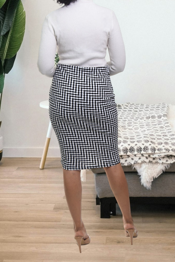 Ladies Black Printed Knit Skirt - StylePhase SA