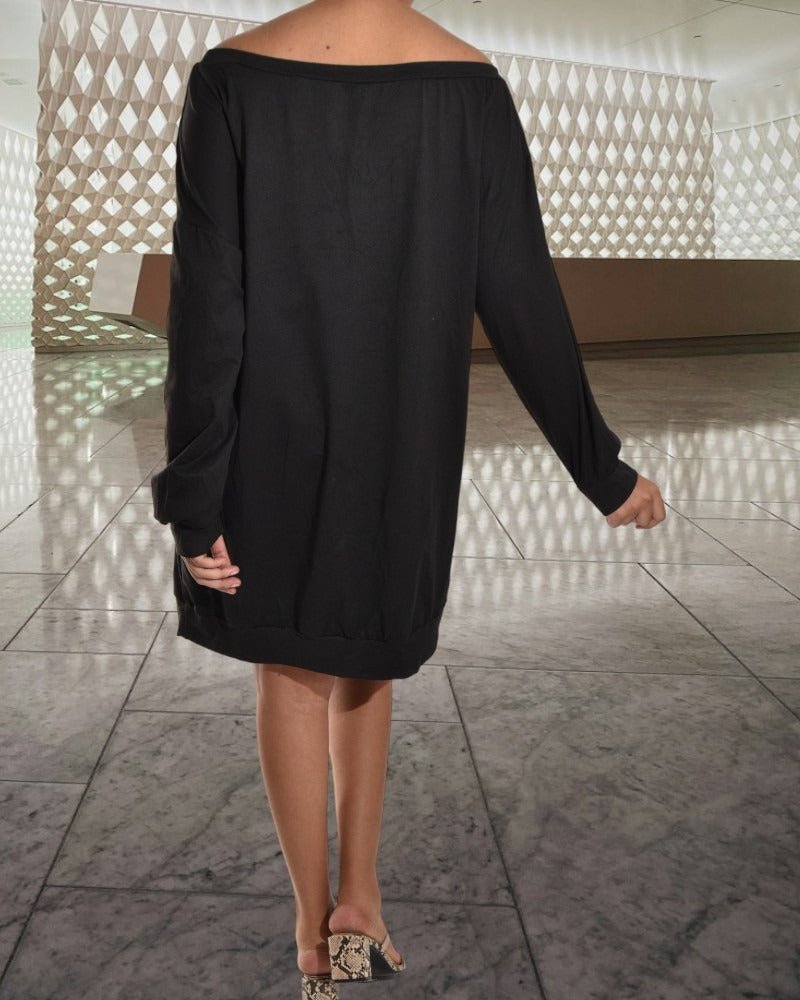 Ladies Black Printed Mini Dress - StylePhase SA