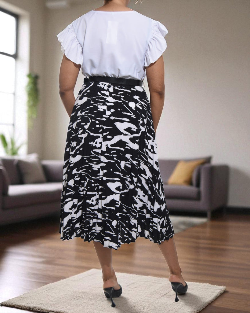 Ladies Black Printed Pocket Skirt - StylePhase SA