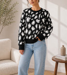 Ladies Black Printed Sweater - New Feeling - StylePhase SA