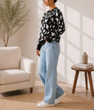 Ladies Black Printed Sweater - New Feeling - StylePhase SA