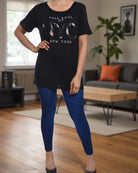 Ladies Black Printed Tee - StylePhase SA