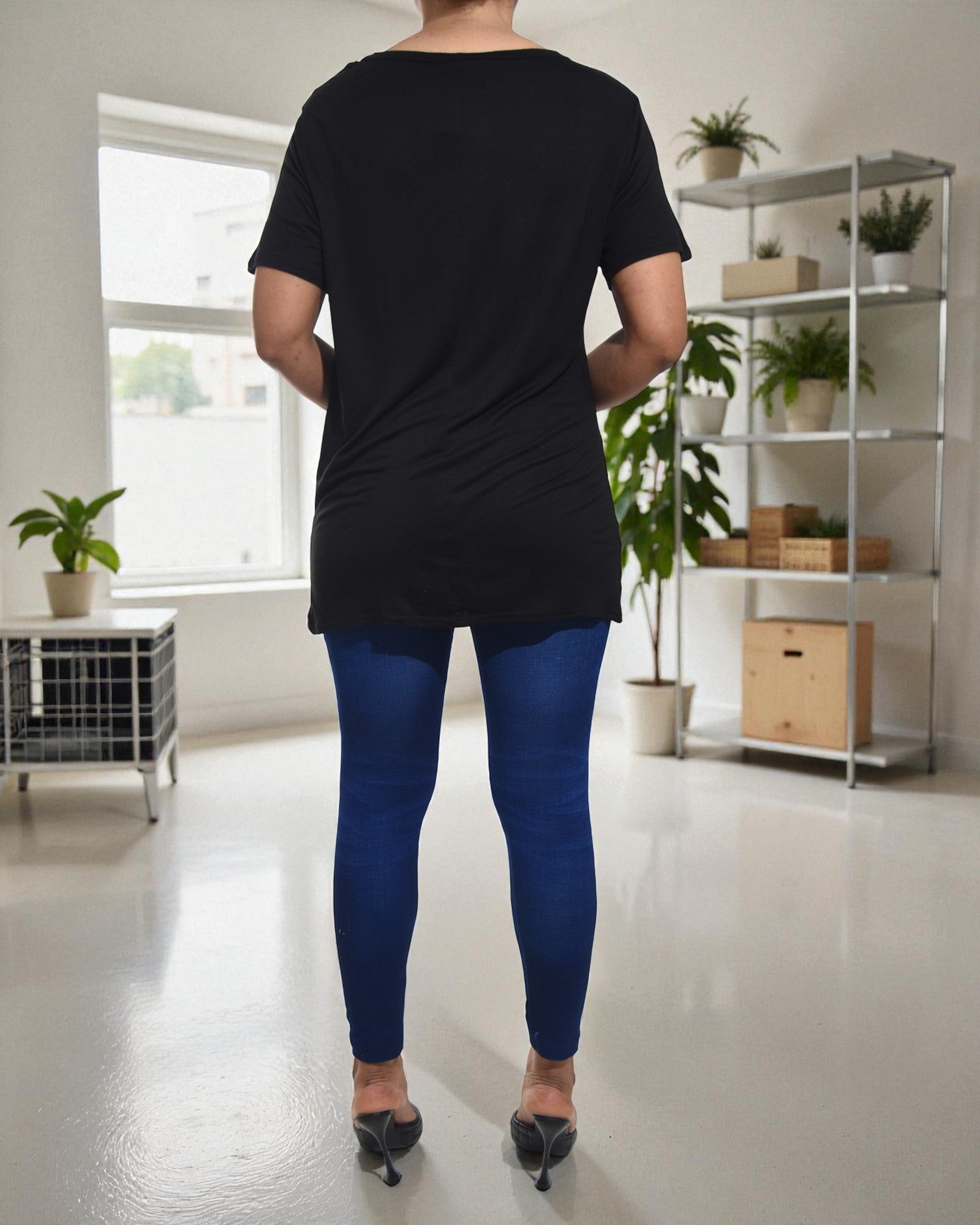 Ladies Black Printed Tee - StylePhase SA