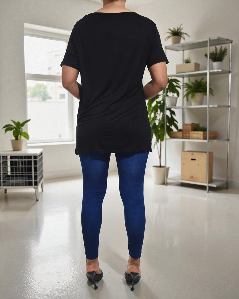 Ladies Black Printed Tee - StylePhase SA