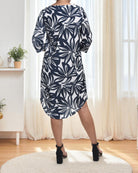 Ladies Black Printed Tunic 3/4 Sleeve Dress - StylePhase SA