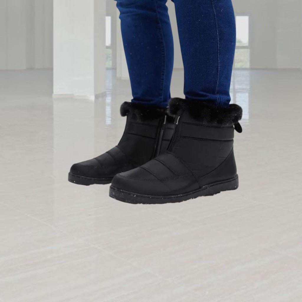 Ladies Black Puff Ankle Boot - StylePhase SA