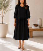 Ladies Black Puff Sleeve Dress - StylePhase SA