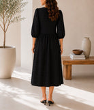 Ladies Black Puff Sleeve Dress - StylePhase SA
