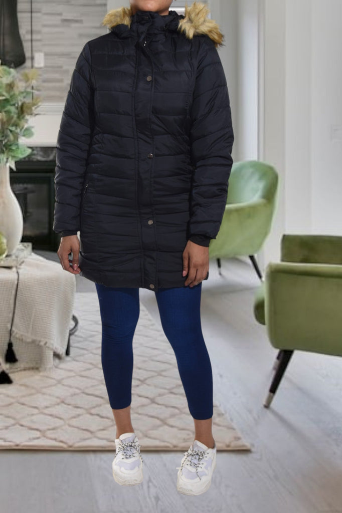 Ladies Black Puffed Hoody Jacket - StylePhase SA