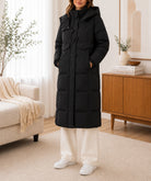 Ladies Black Puffer Toggle Long Jacket - StylePhase SA