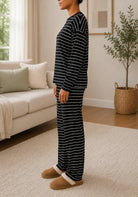 Ladies Black Rib Knit Pj Set - StylePhase SA
