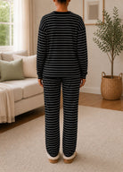 Ladies Black Rib Knit Pj Set - StylePhase SA