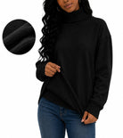 Ladies Black Rib Polo Neck Jersey - StylePhase SA