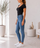 Ladies Black Ribbed Short Sleeve Bodysuit - StylePhase SA
