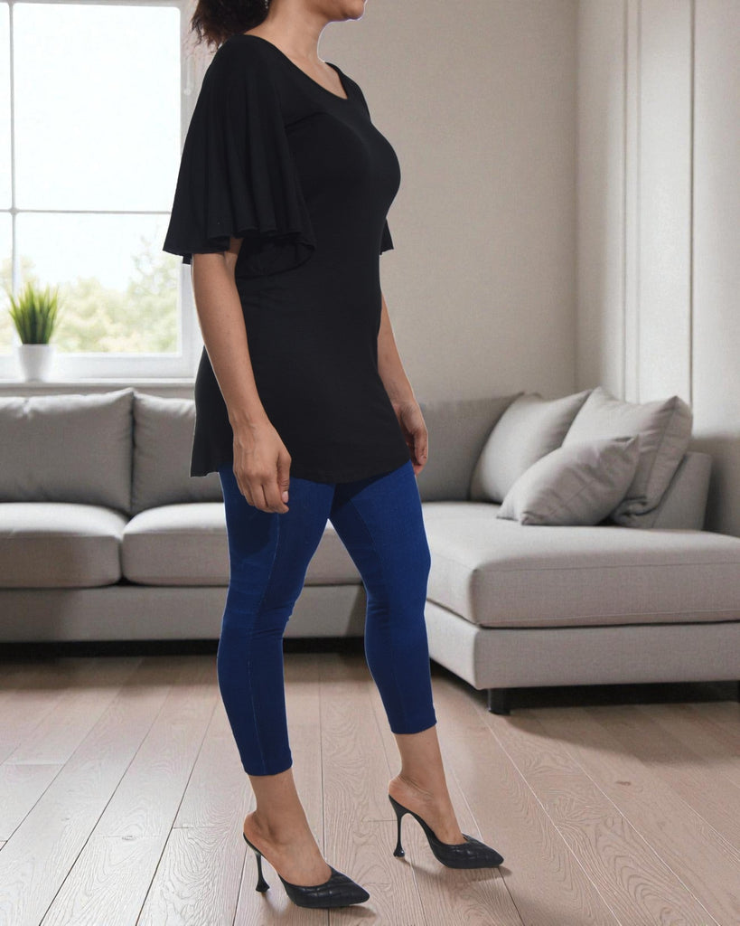 Ladies Black Round Neck Blouse - StylePhase SA