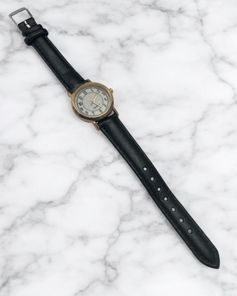 Ladies Black Round Strap Watch - StylePhase SA