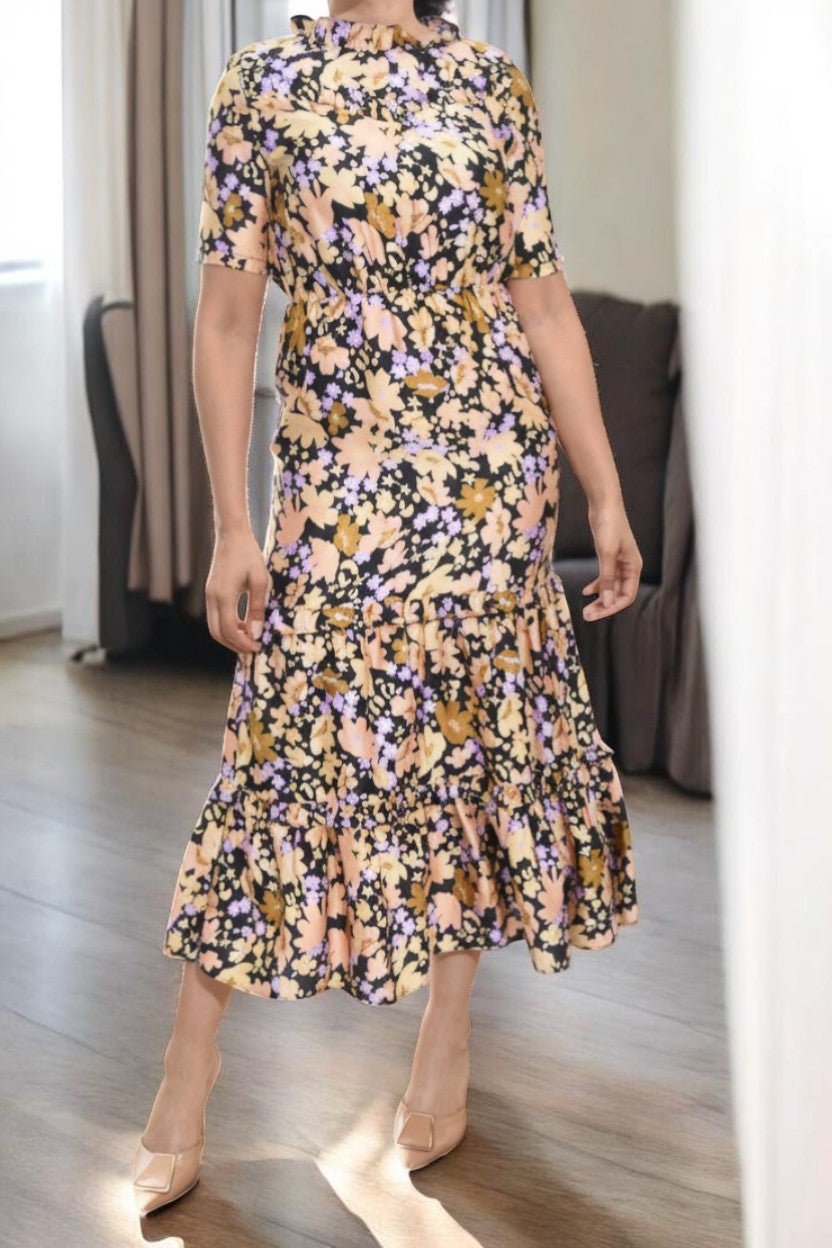 Ladies Black Ruffle Dress - StylePhase SA