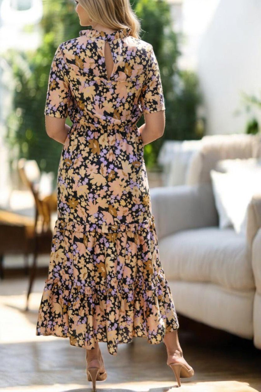 Ladies Black Ruffle Dress - StylePhase SA