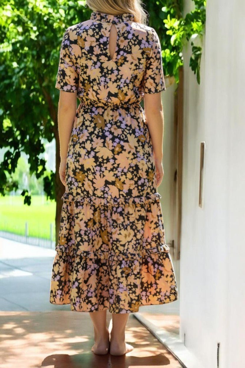 Ladies Black Ruffle Dress - StylePhase SA