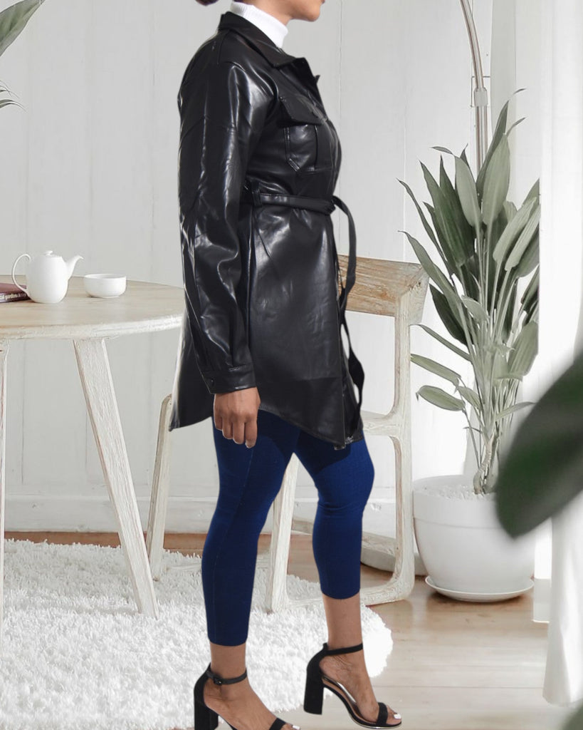 Ladies Black Shirt Dress - StylePhase SA