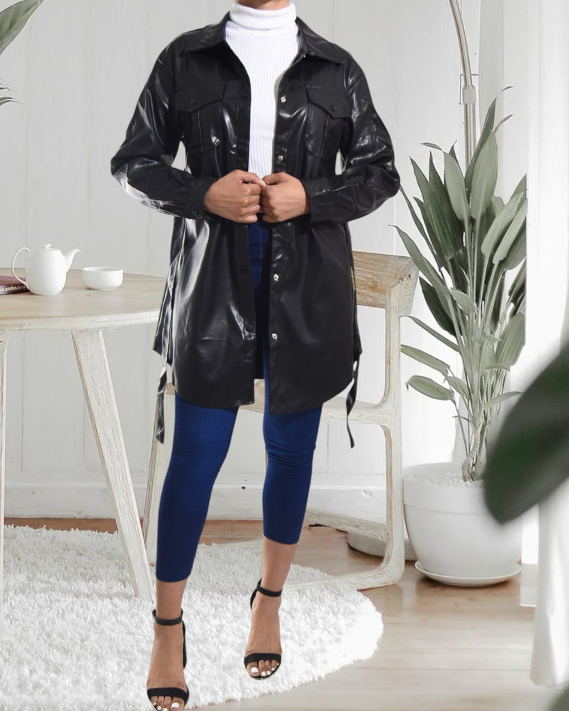 Ladies Black Shirt Dress - StylePhase SA