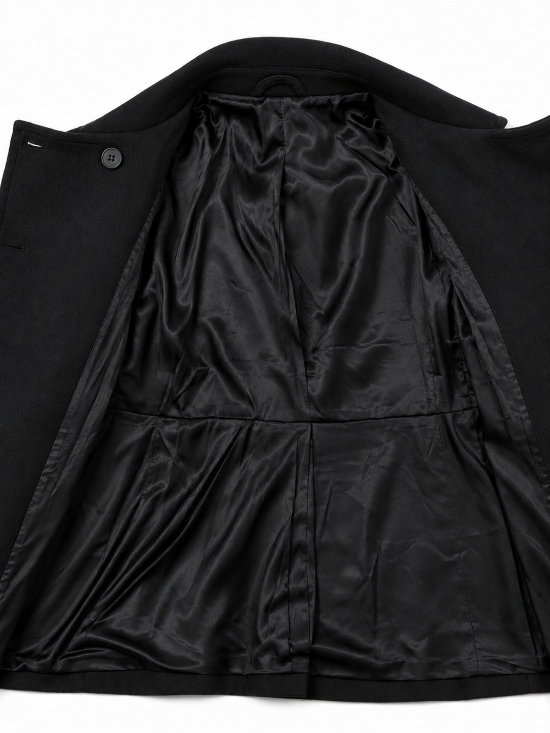 Ladies Black Short Melton Line Coat - StylePhase SA