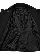 Ladies Black Short Melton Line Coat - StylePhase SA
