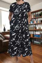 Ladies Black Short Sleeve Maxi Dress - StylePhase SA