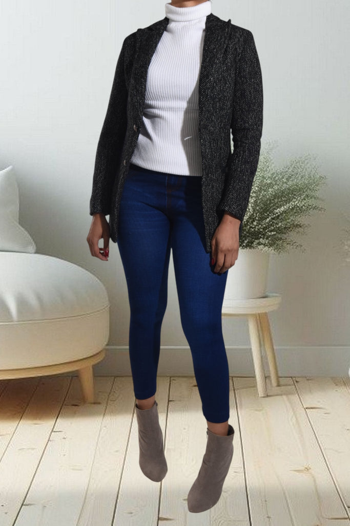 Ladies Black Single Button Coat - StylePhase SA