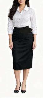 Ladies Black Skirt with Back Pleated Skirt - StylePhase SA