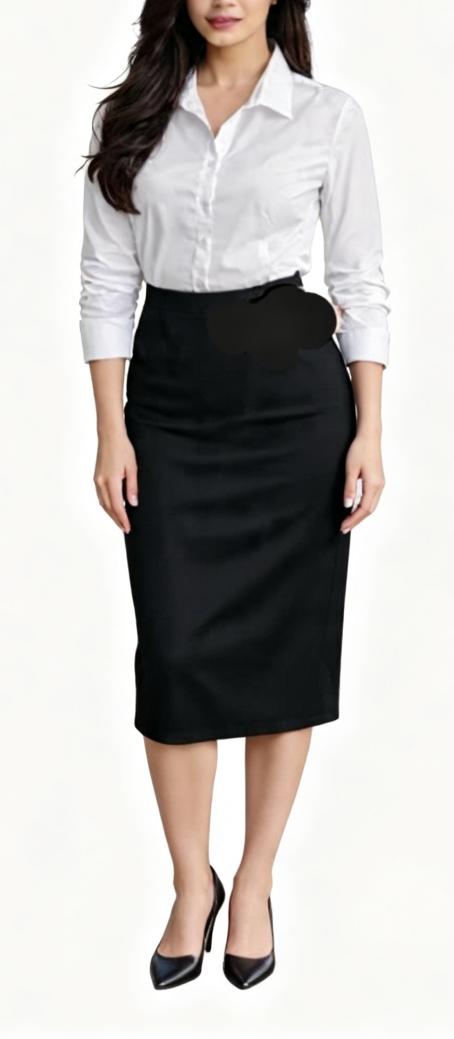Ladies Black Skirt with Back Pleated Skirt - StylePhase SA