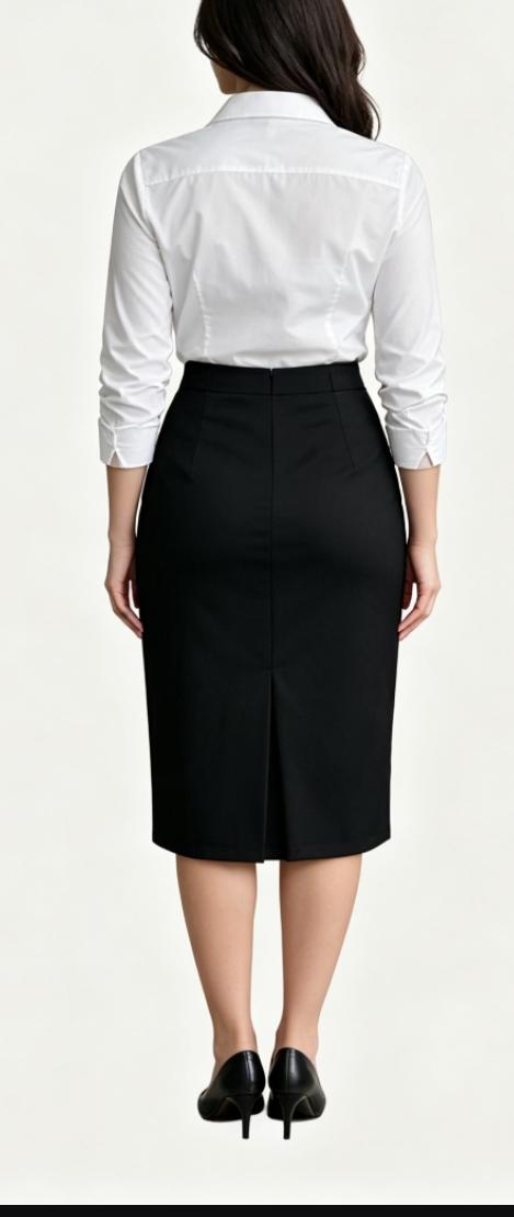 Ladies Black Skirt with Back Pleated Skirt - StylePhase SA